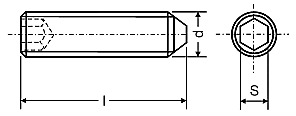 Винт установочный с внутренним шестигранником и острым концом DIN 914 ГОСТ 8878